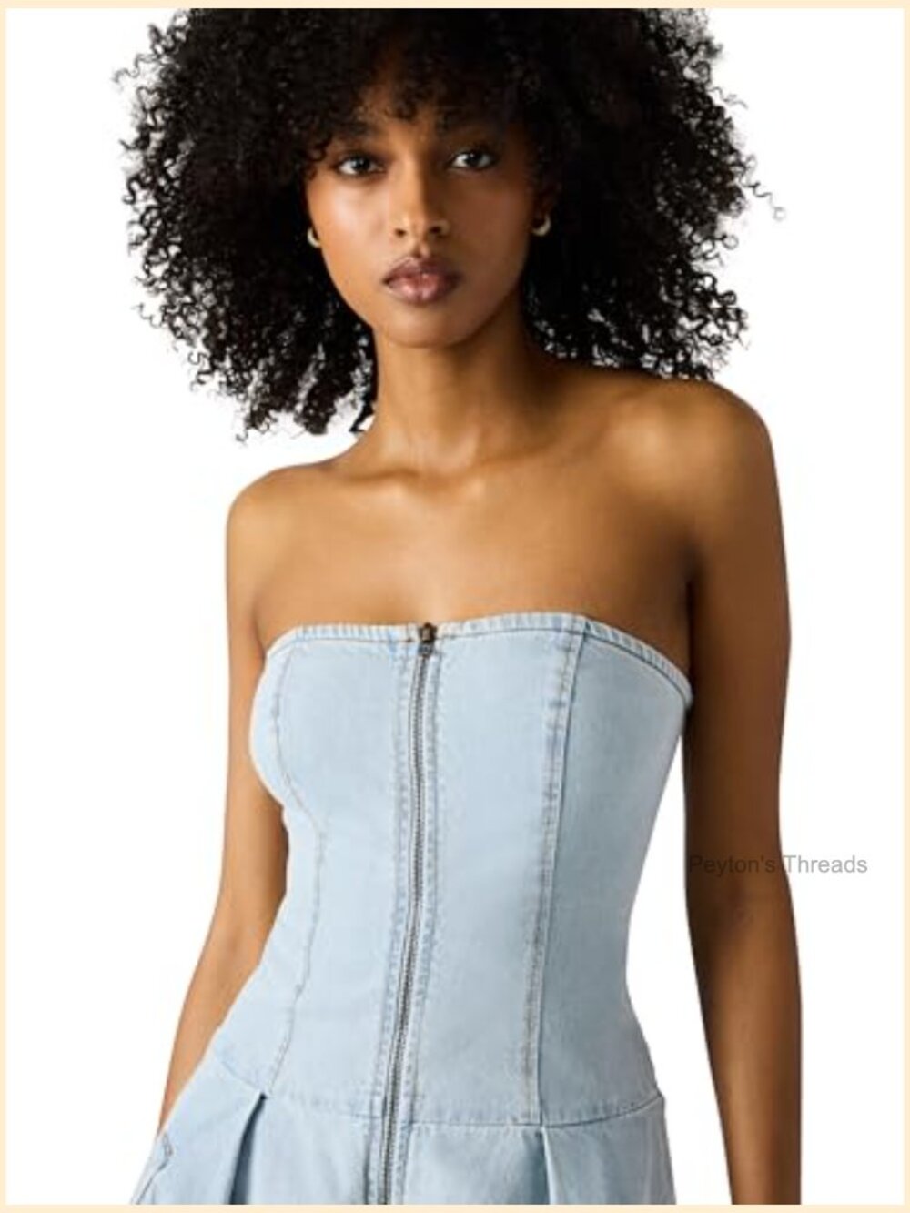Off Shoulder Midi Dress with Zipper Back - Picture 3 of 3